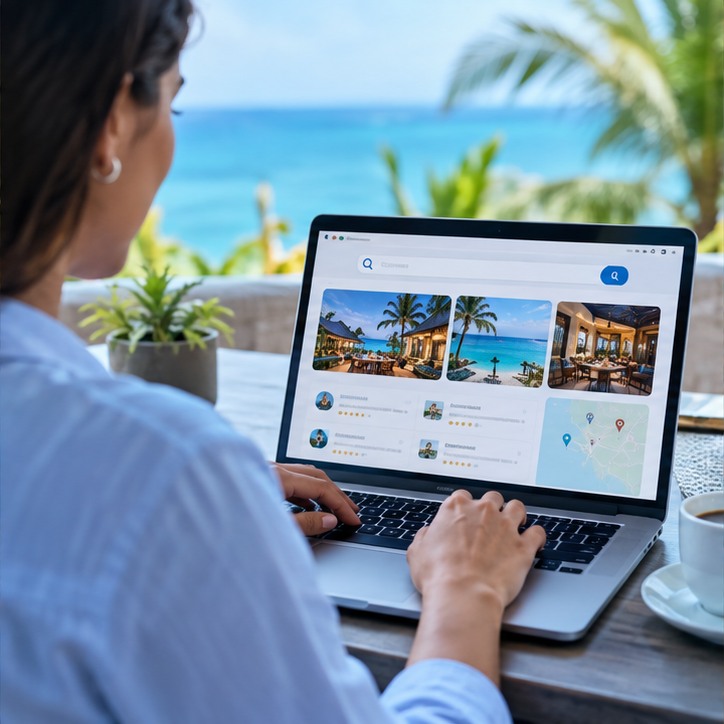 Customer searching for a hospitality business online