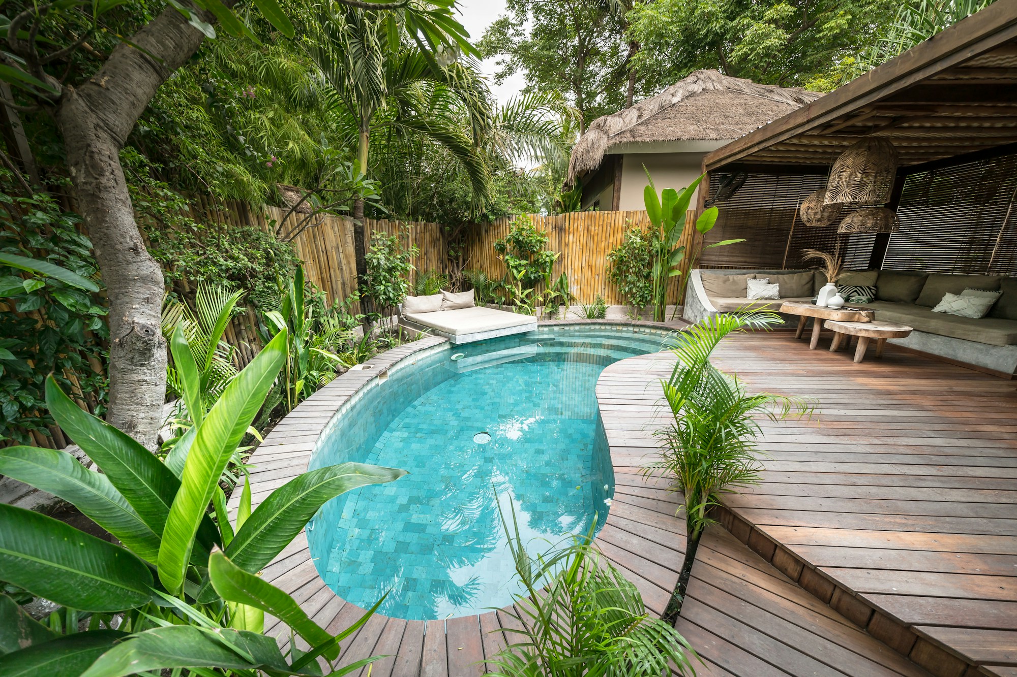Lush tropical villa with a private pool